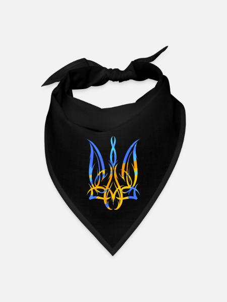 Coat of arms of Ukraine - Yellow/Blue - Bandana - black