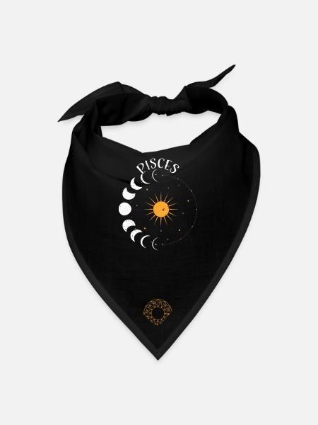 Pisces - Astrology - Bandana - black - Front