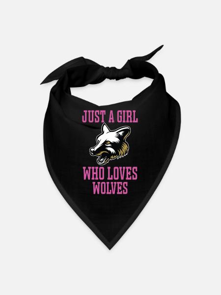 Just A Girl Who Loves Wolves - Bandana - black - Front