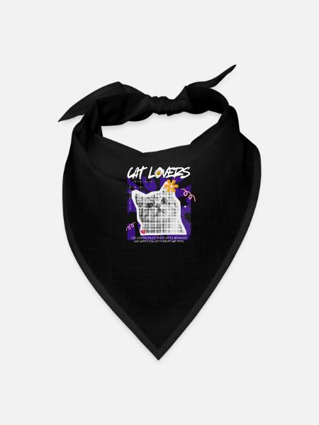 Cat Lovers Collage Pop Art - Bandana - black