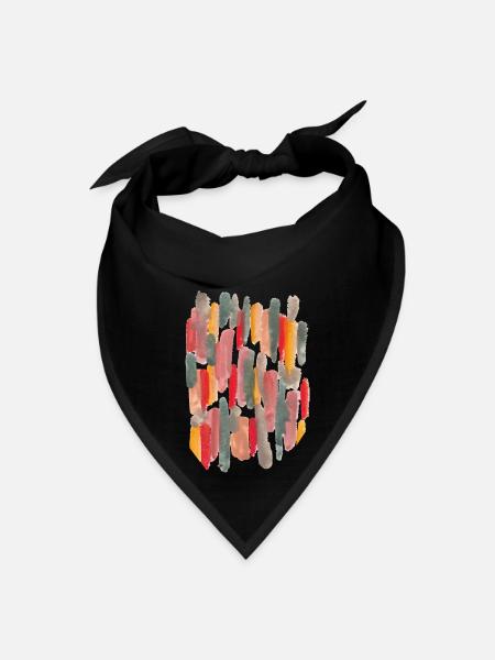 Abstract pastel watercolour painting pattern - Bandana - black - Front