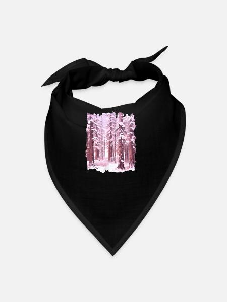 Pink Winter Forest  - Bandana - black