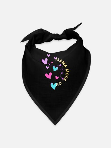 Mama Mode On Hearts Circle - Bandana - black