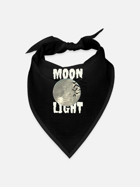 Moon Light with Bat Silhouette - Bandana - black - Front