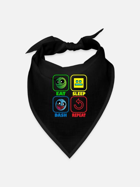Eat Sleep Dash Repeat Video Game Geometry Video - Bandana - black - Front