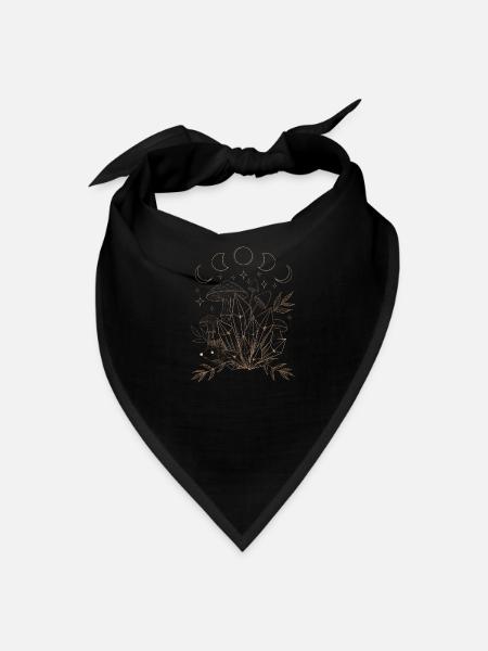 Moonlit Mushroom Crystal Garden - Bandana - black - Front