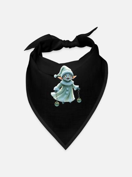 Pastel Bell Elf in Cozy Coat - Bandana - black - Front