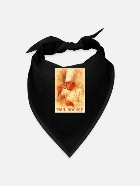 Vintage Watercolor Chef Portrait - Bandana - black - Front