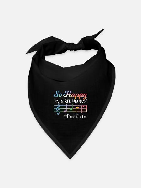 Music Teacher First Day of School - Bandana - black - Front