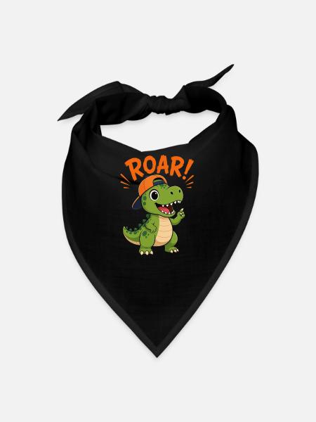 Roar Dinosaur T-Shirt Design - Bandana - black