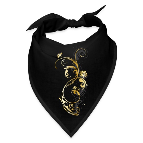 Golden ornaments with flowers - Bandana