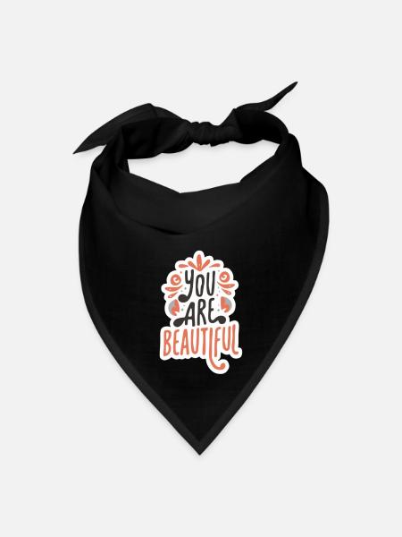 You are beautiful - Bandana - black - Front