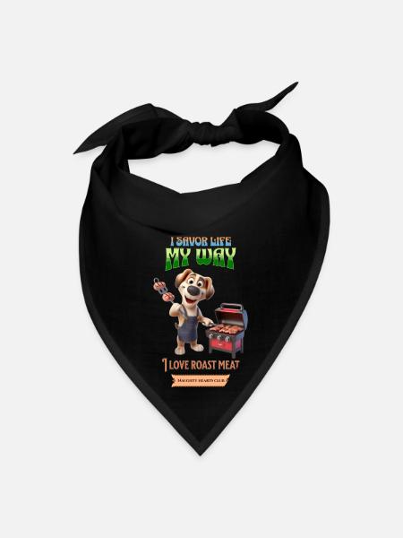 dog preparing barbecue - Bandana - black - Front