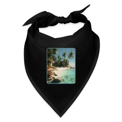 Serene Tropical Beach Floral Design - Bandana