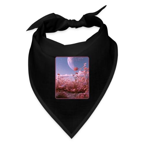 Cosmic Moon & Cosmos Flowers Art - Bandana