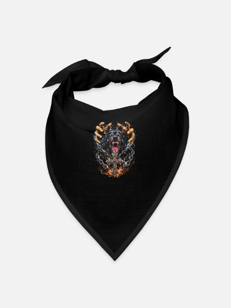 Flaming Wolf Ember Rune - Bandana - black - Front