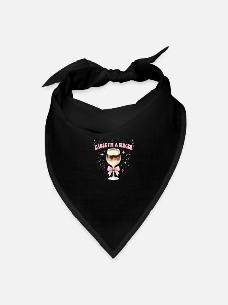 Working Late Singer Wine Glass - Bandana - black - Front