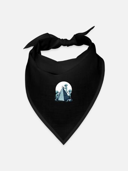 Aliens building a Pyramid - Bandana - black - Front