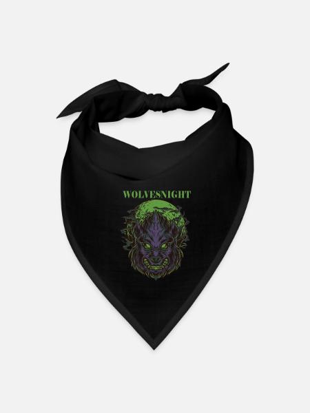 Wolves Night - Bandana - black - Front
