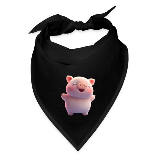 Cute Cartoon Baby Pig Standing Arms Up - Bandana