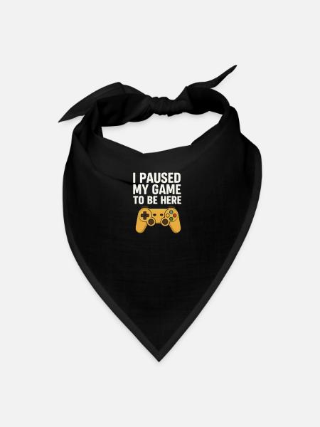 Paused Gaming Quote with Classic Controller - Bandana - black - Front