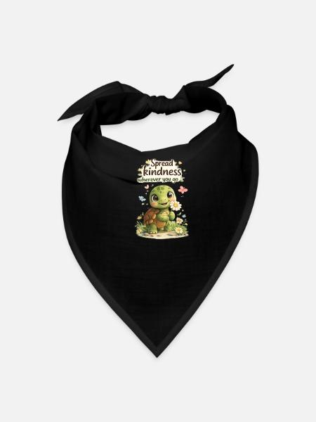 Kindness Turtle in Bloom - Bandana - black