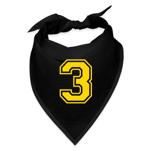 Number 3 in a classic athletic collegiate font - Bandana