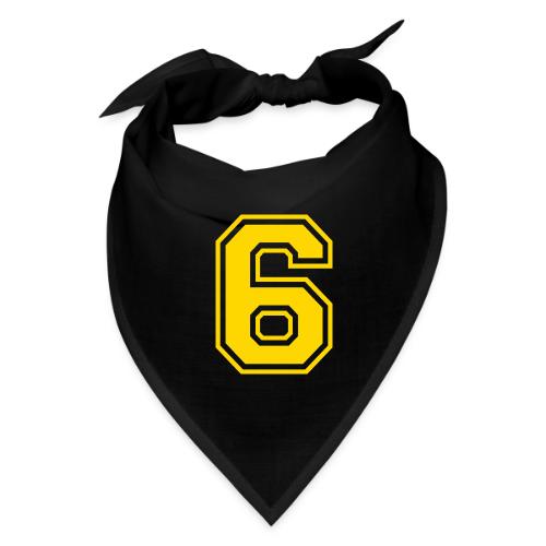 Number 6 in a classic athletic collegiate font - Bandana
