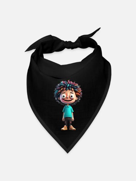 Emmett - Digital Cartoon Character - Bandana - black - Front