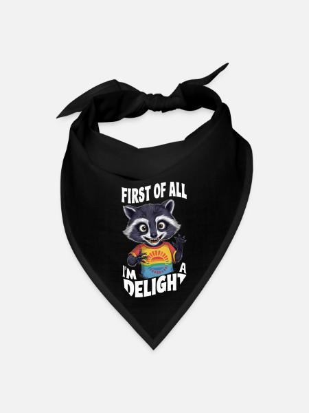 First of all I'm a Delight Raccoon - Bandana - black - Front