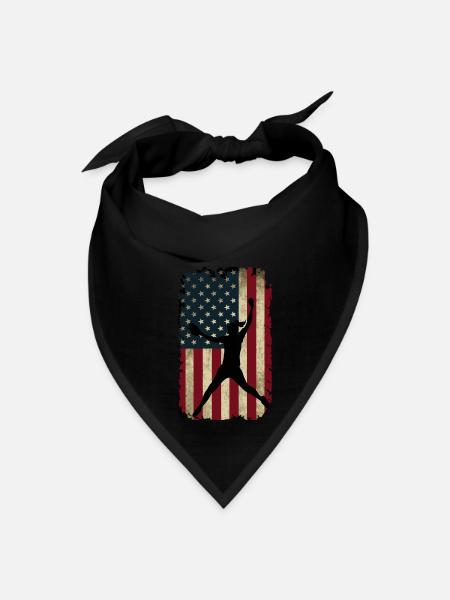 Pitcher Girls Softball Stuff Usa Flag Softballism - Bandana - black - Front