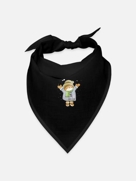 Winter Bear in Cozy Coat - Bandana - black