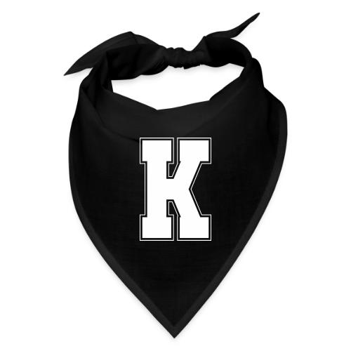White Letter K – Varsity Alphabet Monogram - Bandana