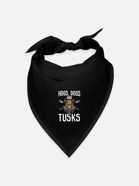 Hogs Dogs And Tusks Wild Hog Boar Hunter Hog Hunti - Bandana - black - Front