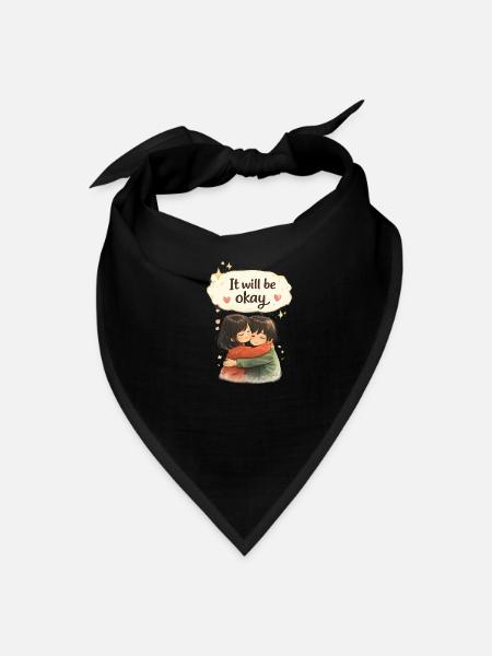 It Will Be Okay Cozy Hug Illustration - Bandana - black