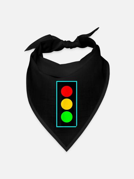 flashing red traffic light - Bandana - black - Front