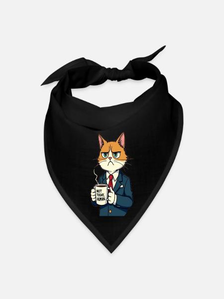 Grumpy Cat with Coffee – Not Today Human - Bandana - black