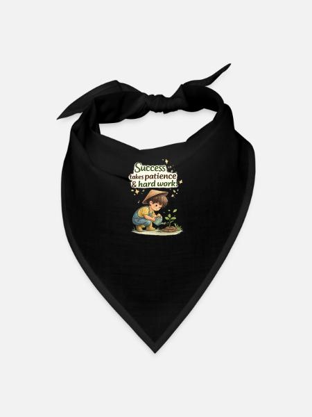 Success Through Patience and Hard Work - Bandana - black
