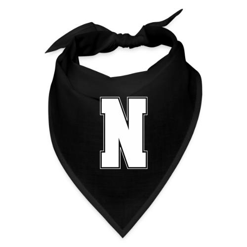 White Letter N – Varsity Alphabet Monogram - Bandana
