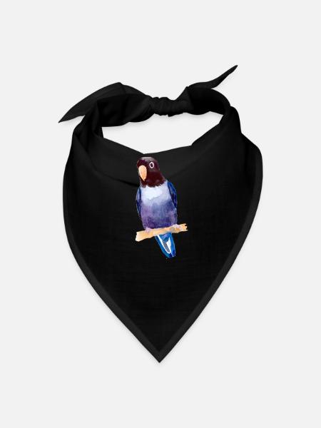 exotic africa Parrot lovebird masked watercolor  - Bandana - black - Front