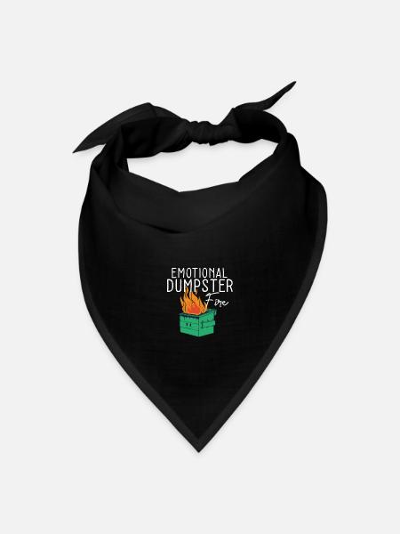 Anxiety Quote Emotional Dumpster Fire Heartbroken - Bandana - black - Front