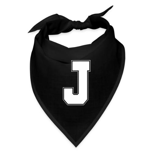 White Letter J – Varsity Alphabet Monogram - Bandana