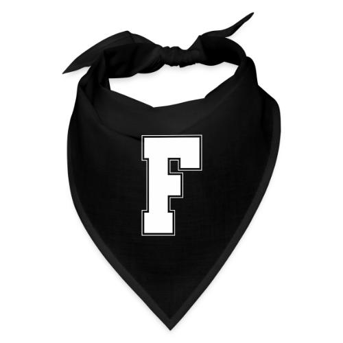 White Letter F – Varsity Alphabet Monogram - Bandana
