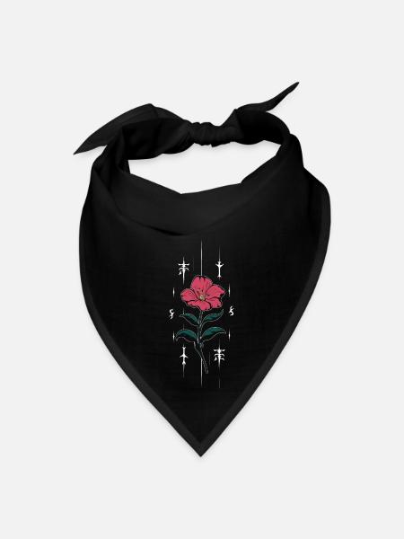 Voodoo Hibiscus Flower - Bandana - black - Front