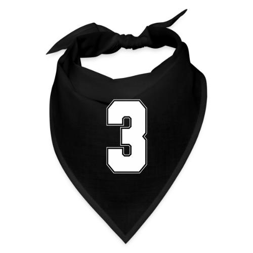 White Number 3 – Varsity Font - Bandana