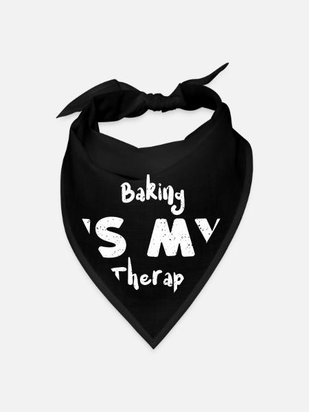 Baking Is My Therapy - Baking - Bandana - black - Front