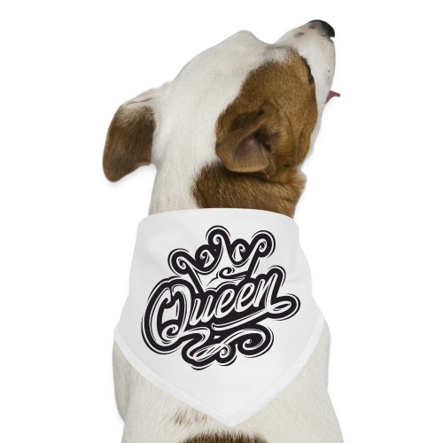 Queen With Crown, Typography Design - Dog Bandana