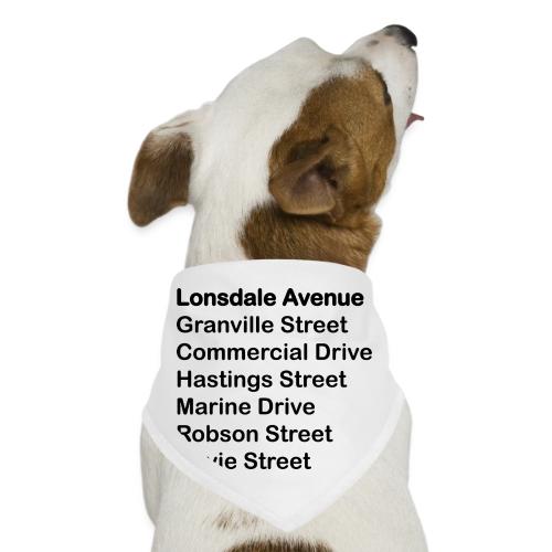 Street Names Black Text - Dog Bandana