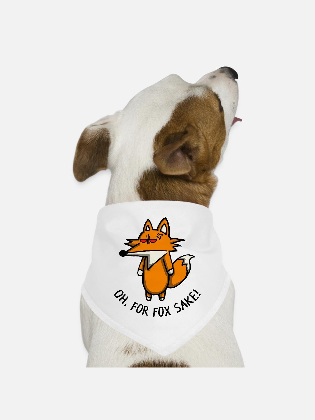 For Fox Sake - Dog Bandana - white - Front