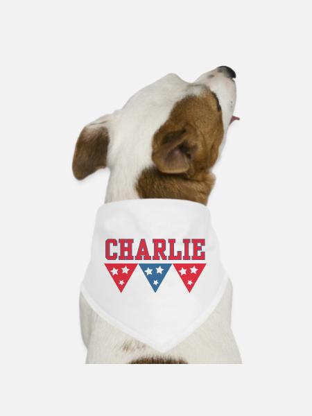 Charlie Name Dog Bandana - Dog Bandana - white - Front